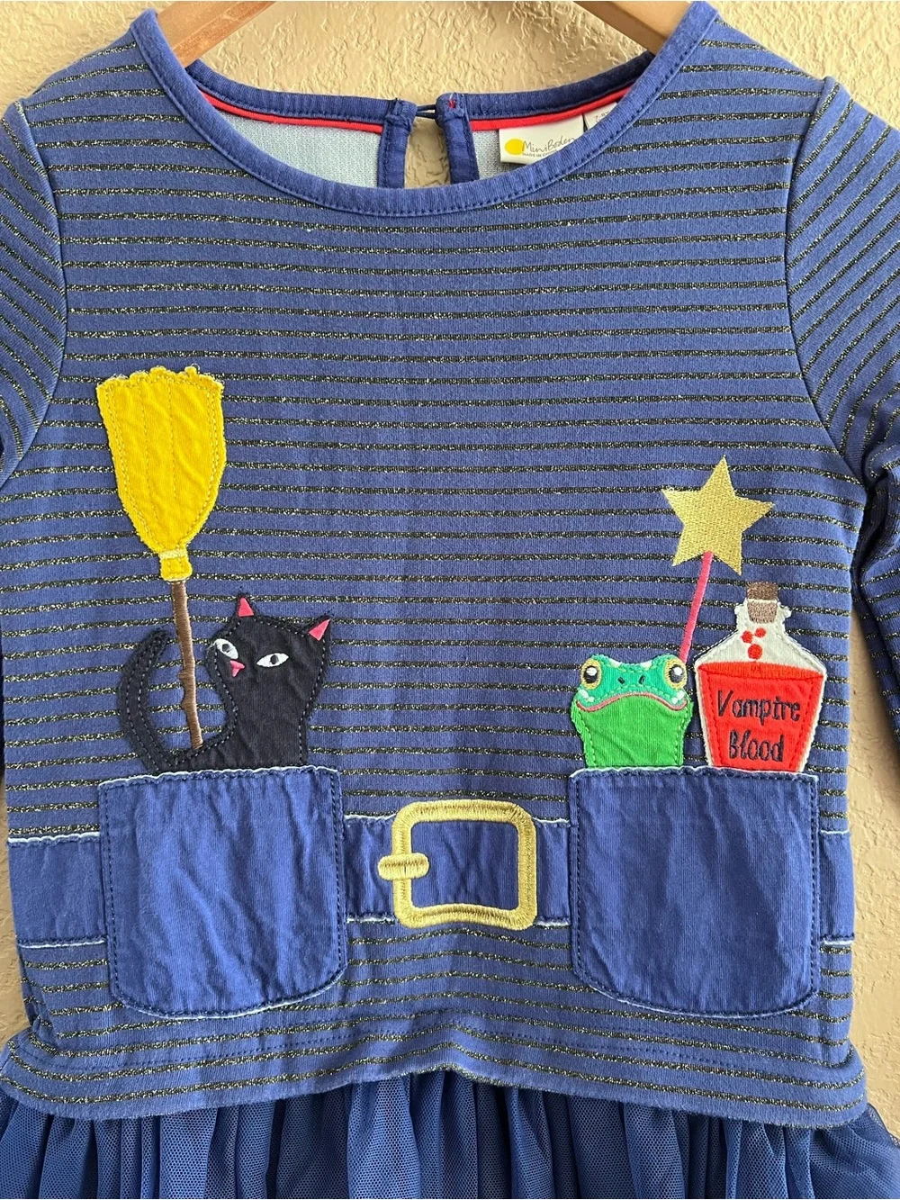 Mini Boden  Blue Layered Tulle Halloween Witch Dress